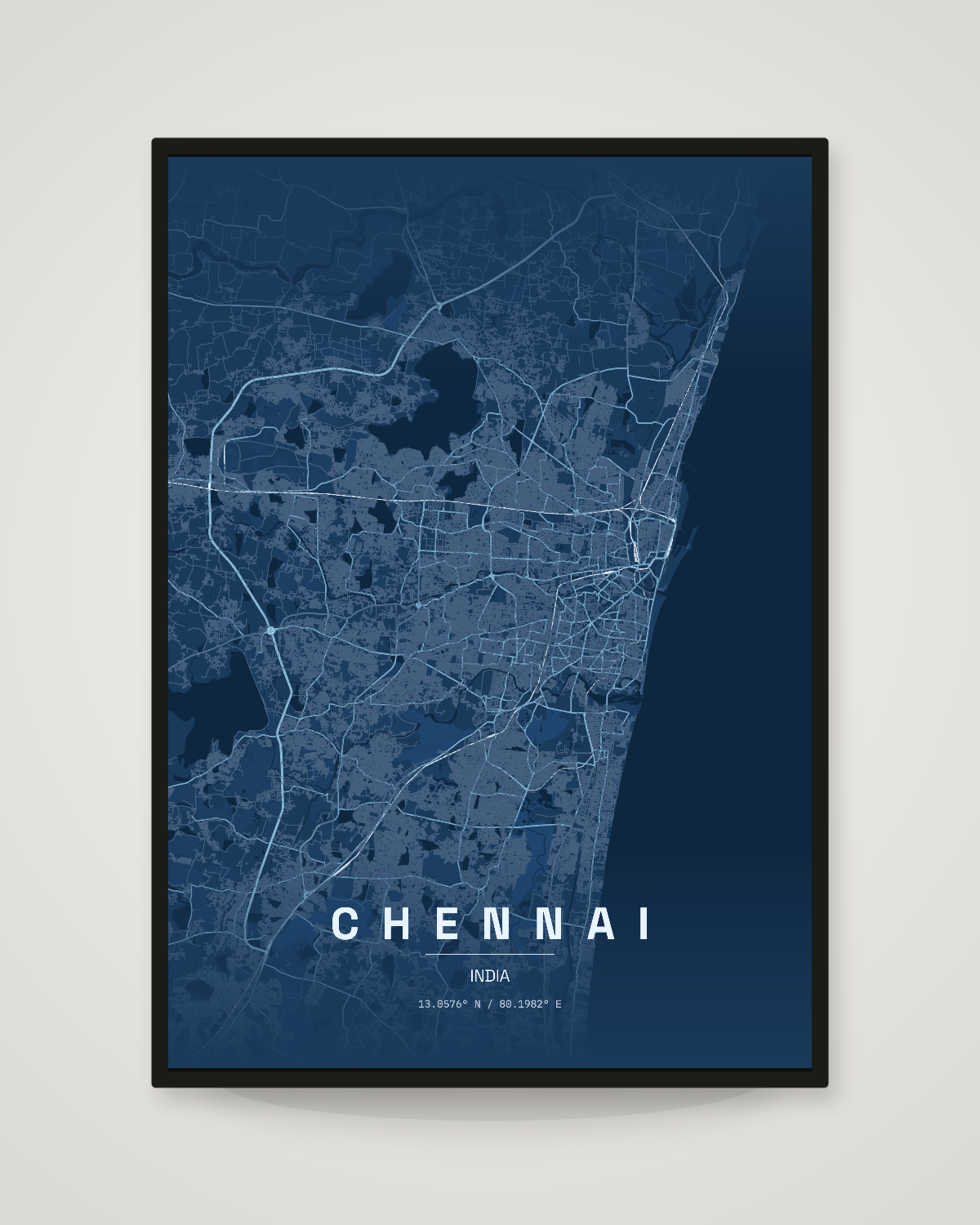 Chennai City Map Poster | 11 Premium Styles