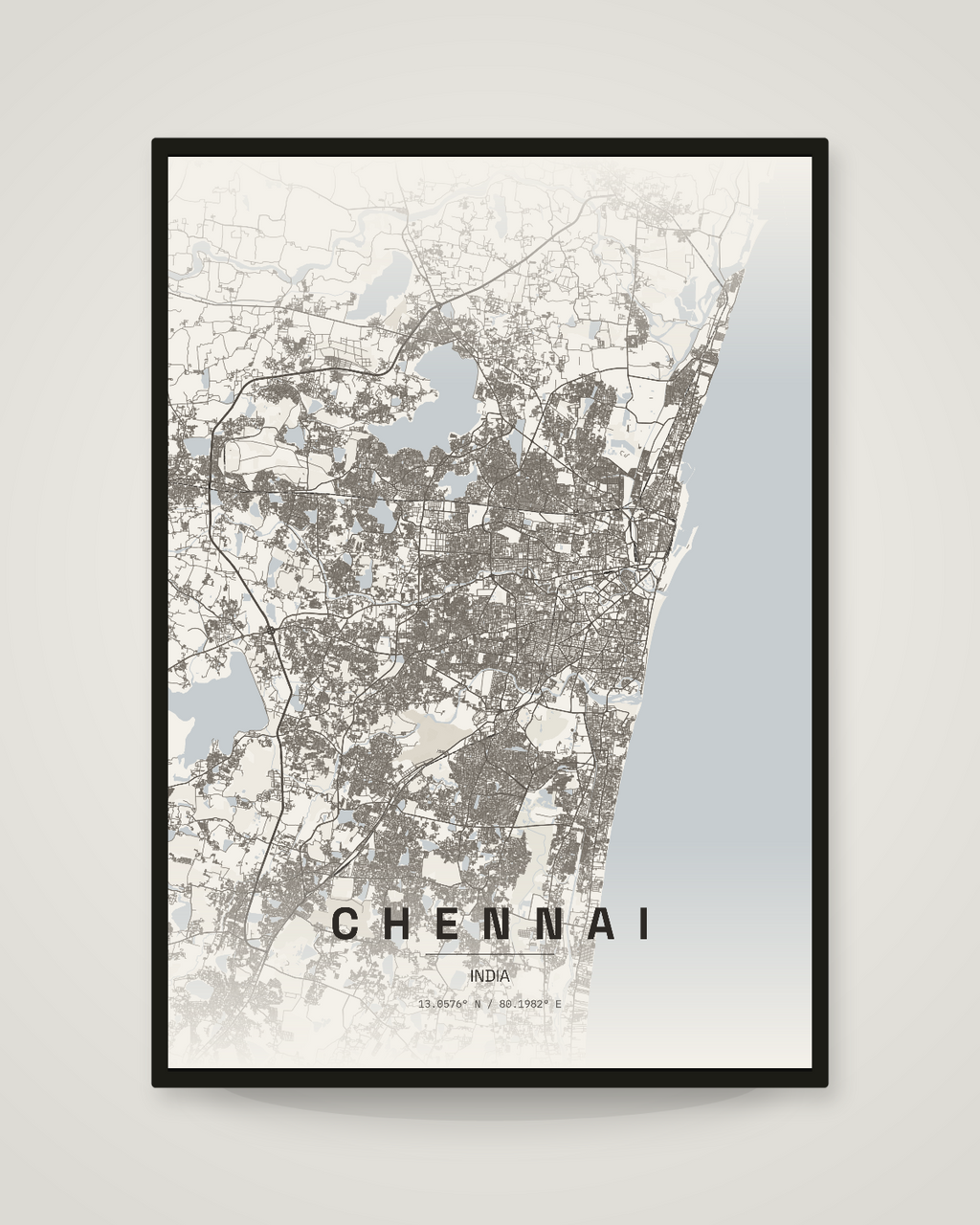 Chennai City Map Poster | 11 Premium Styles