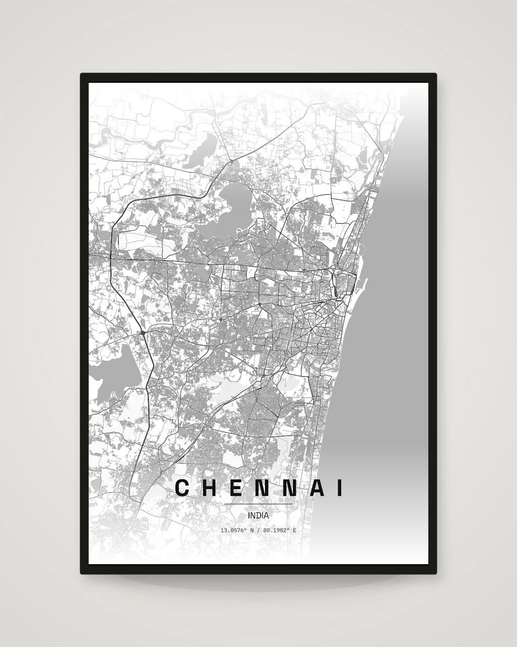 Chennai City Map Poster | 11 Premium Styles