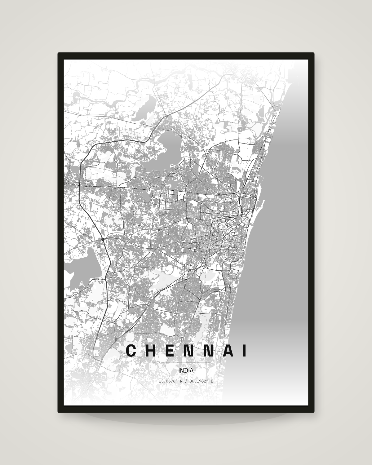 Chennai City Map Poster | 11 Premium Styles