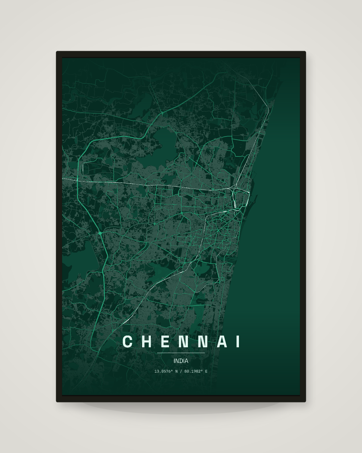 Chennai City Map Poster | 11 Premium Styles