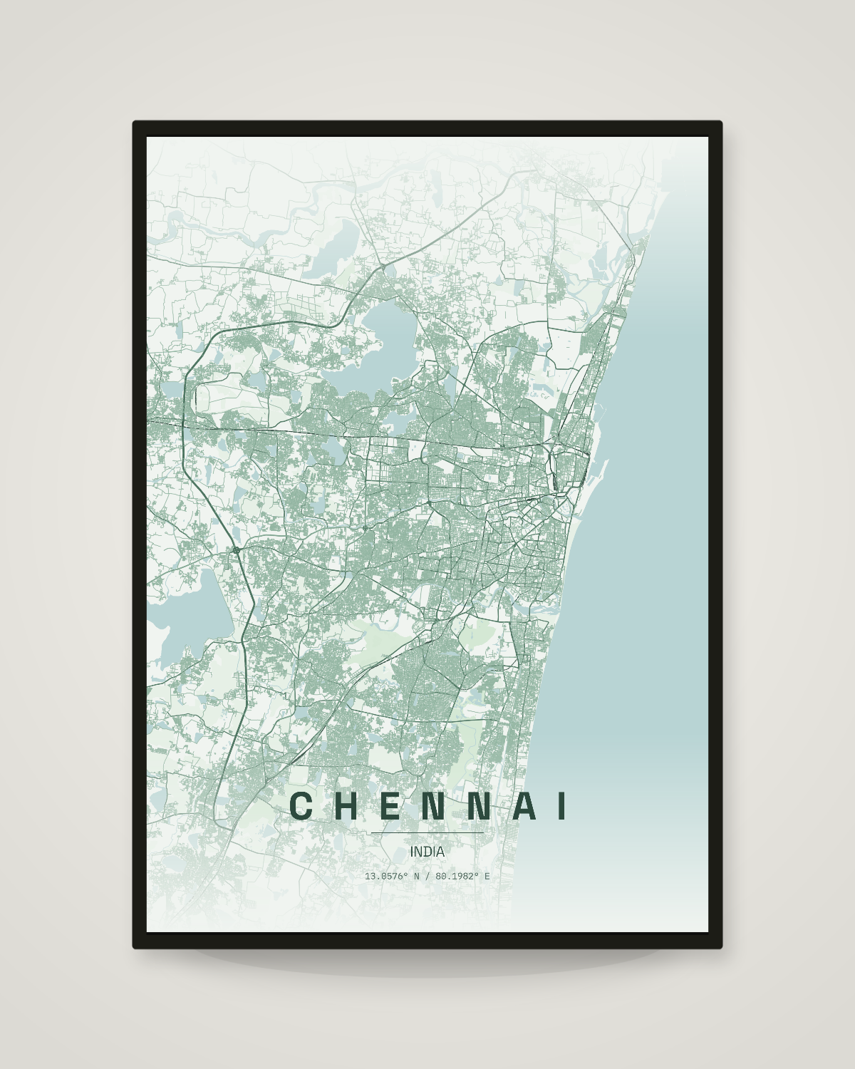 Chennai City Map Poster | 11 Premium Styles