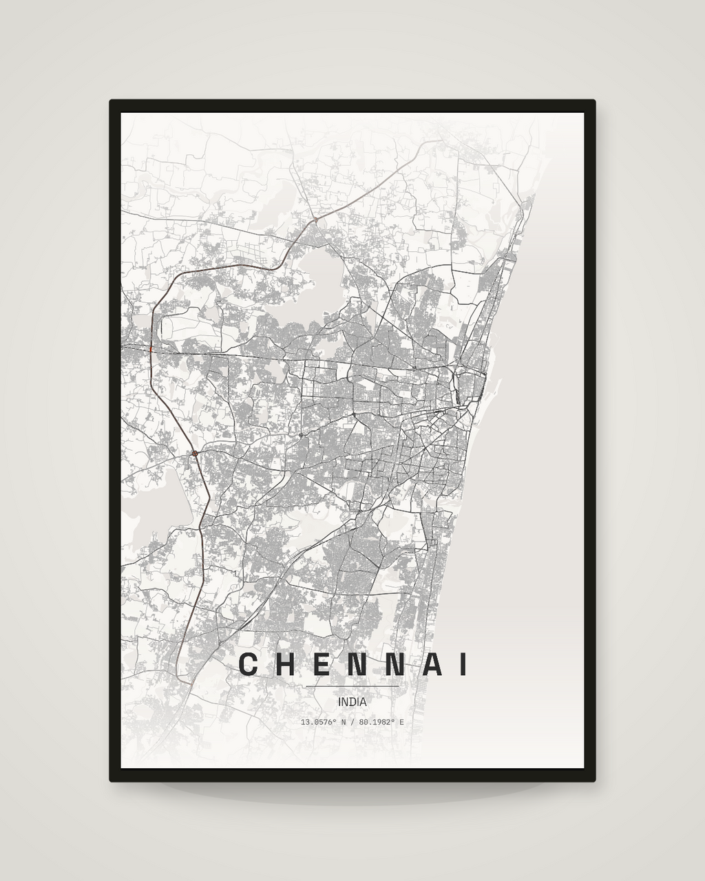 Chennai City Map Poster | 11 Premium Styles