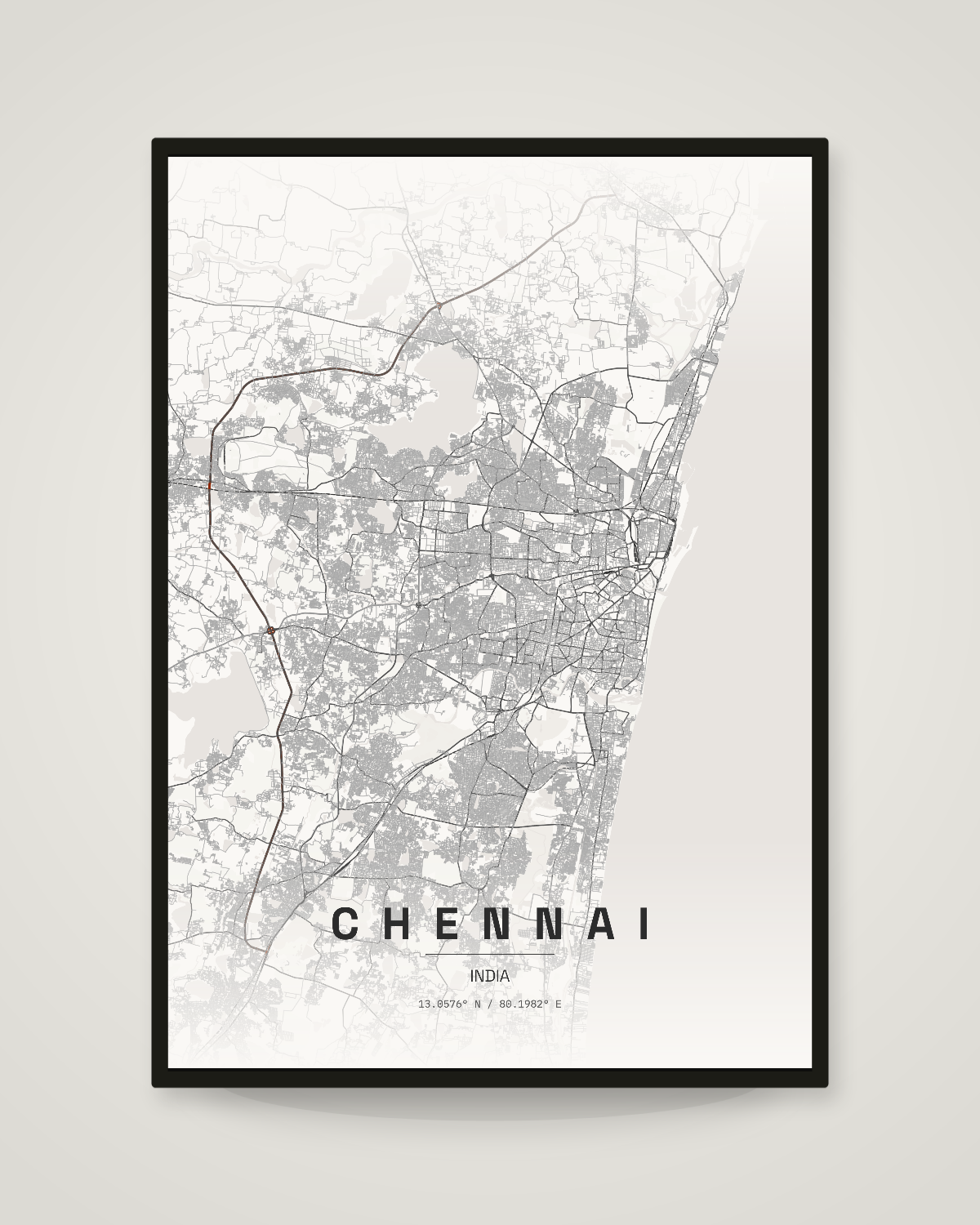 Chennai City Map Poster | 11 Premium Styles