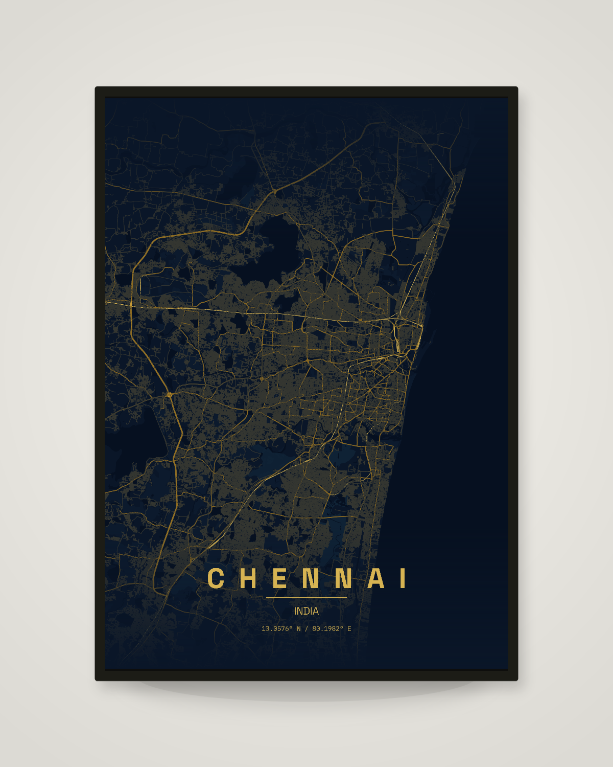 Chennai City Map Poster | 11 Premium Styles
