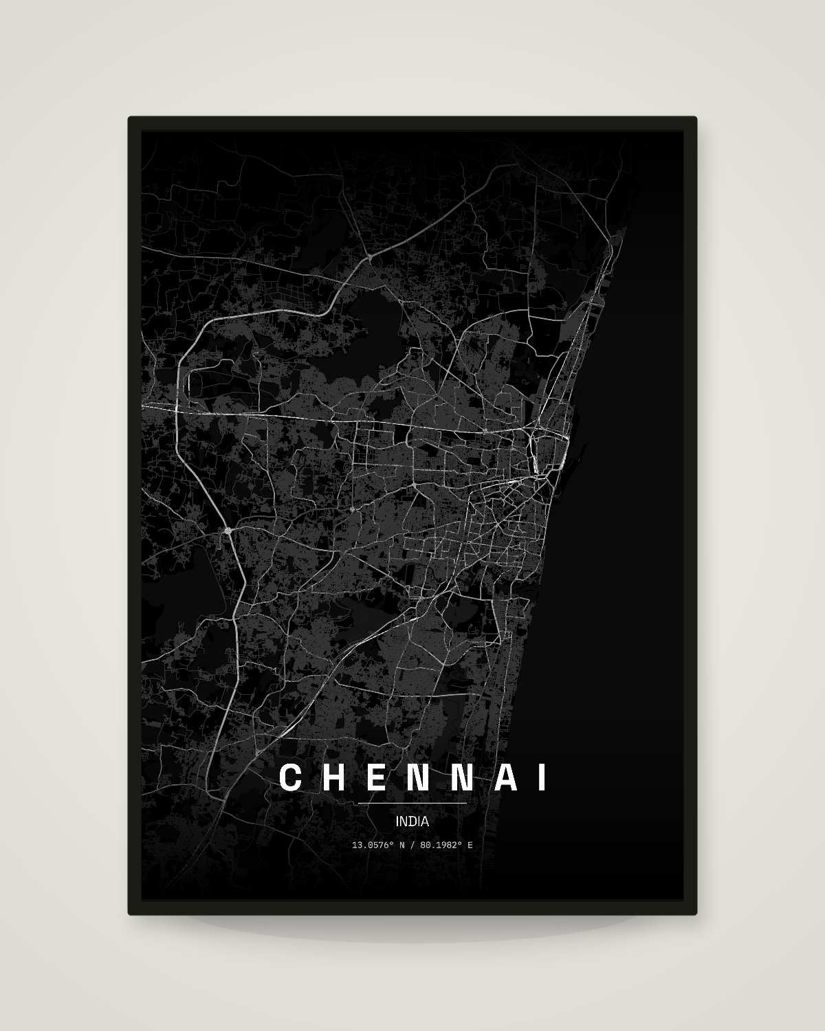 Chennai City Map Poster | 11 Premium Styles