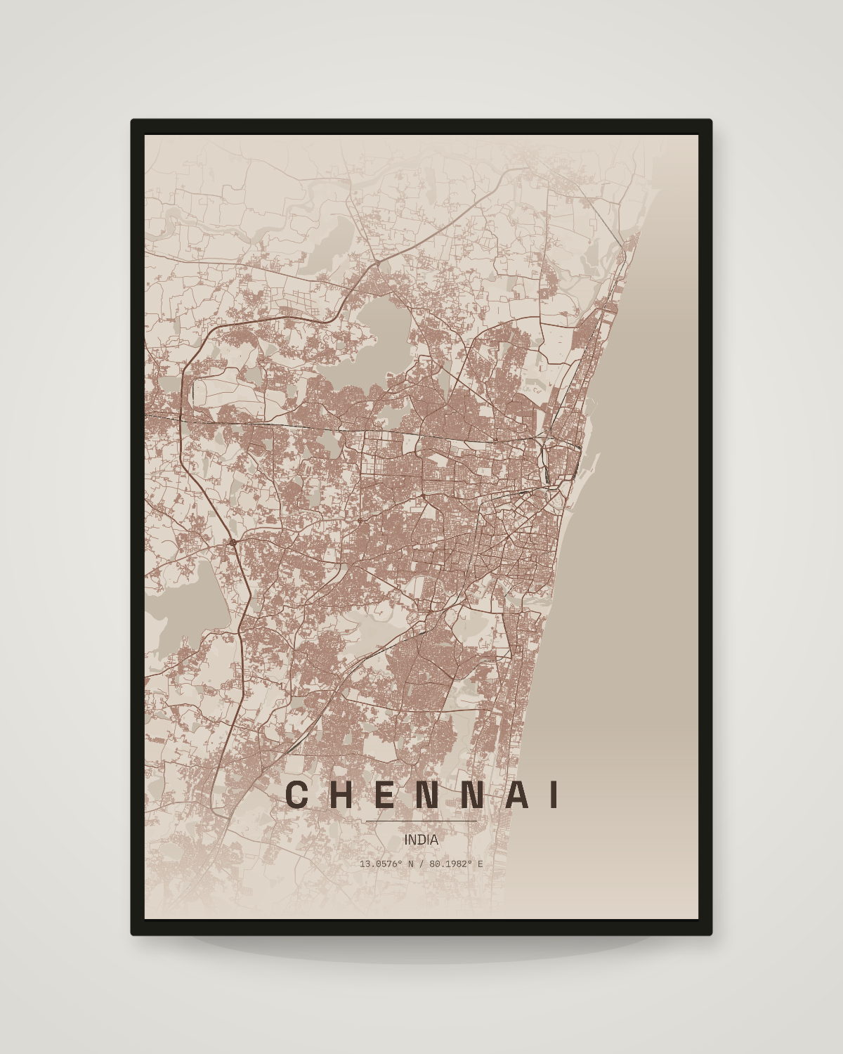 Chennai City Map Poster | 11 Premium Styles