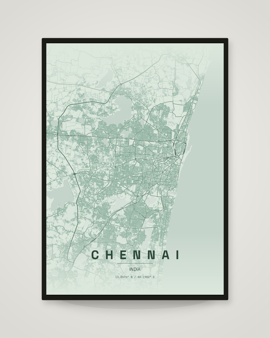 Chennai City Map Poster | 11 Premium Styles