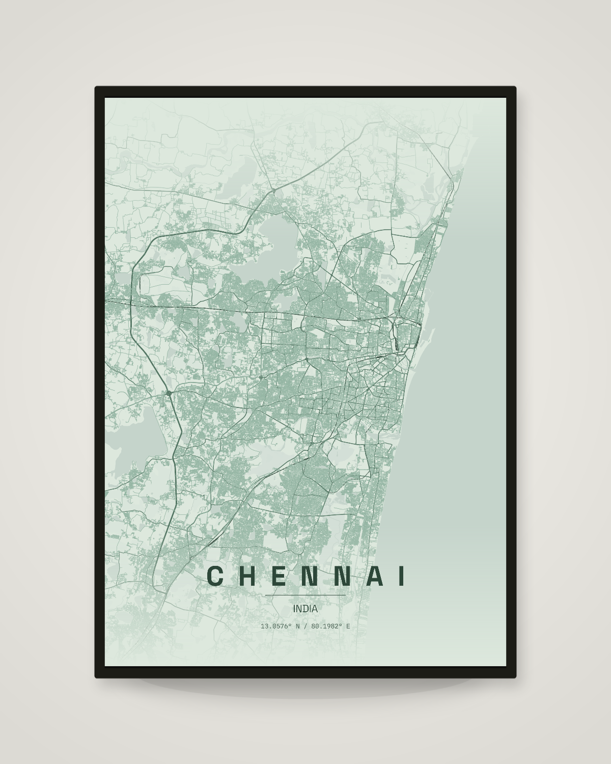 Chennai City Map Poster | 11 Premium Styles